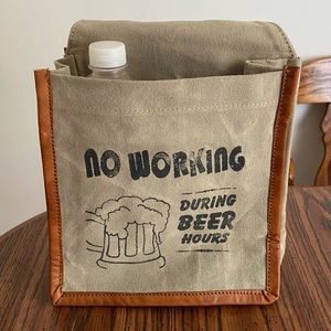 Myra bag beer caddy bag (w/o bottles), tan, NWOT